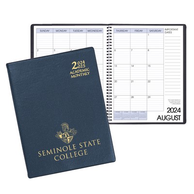 Academic Wire Bound Monthly Desk Planner w/ Continental Vinyl Cover