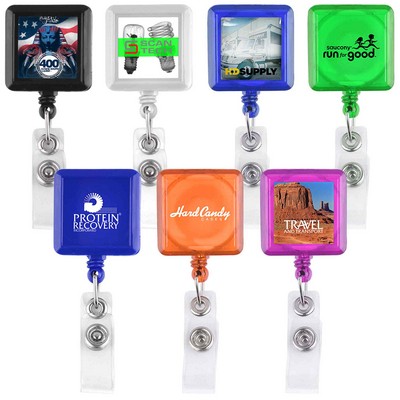 Square-Shaped Retractable Badge Holder