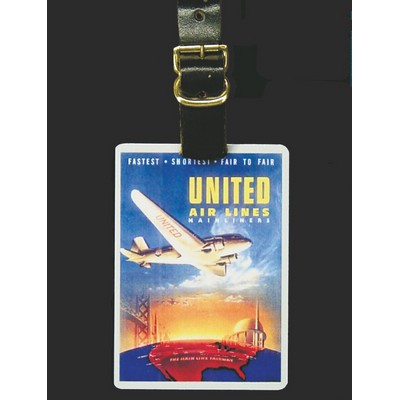 2 1/8" x 3" Aluminum Luggage /Golf Bag Tag with a Full Color, sublimated imprint. Made in the USA.