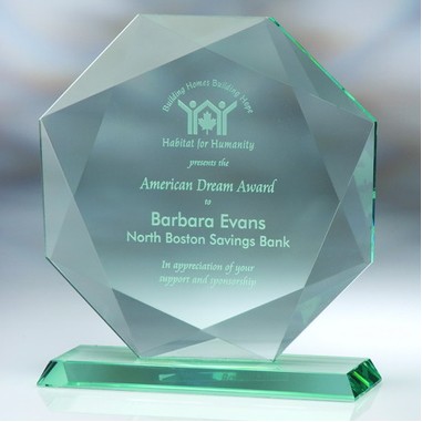 Diamond Jade Glass Award - Small