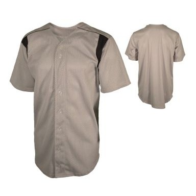 Adult Cool Mesh Pro-Style Full Button Jersey Shirt w/Contrast Insert & Piping