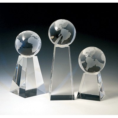 Crystal Globe Award (6"x3 1/8")