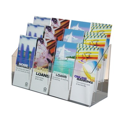 12-Pocket Wall Brochure Holder, 3 Tiers Of 4