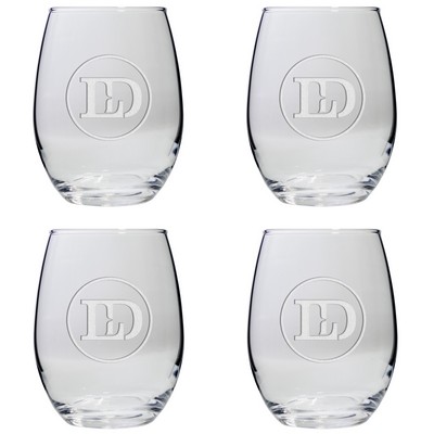 Set of Four Stemless Wine Glasses (9 Oz.)