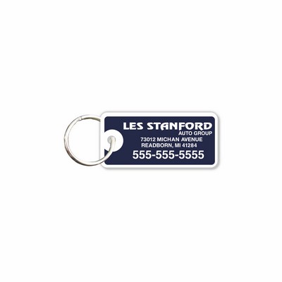 Plastic Key Tag w/Key Ring - 55 Mil (1"x2")