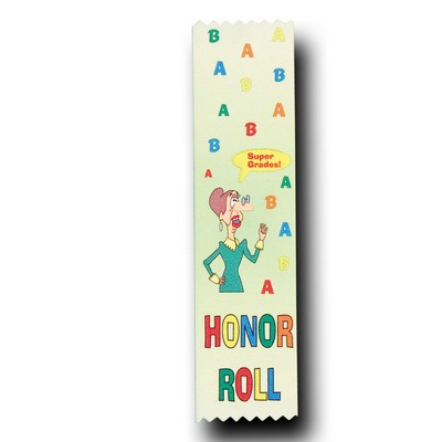 Full Color School Stock A-B Honor Roll Ribbon