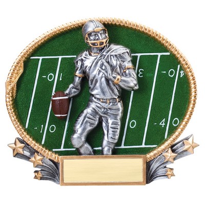 Football, 3D Oval Resin Awards -Large - 8-1/4" x 7" Tall