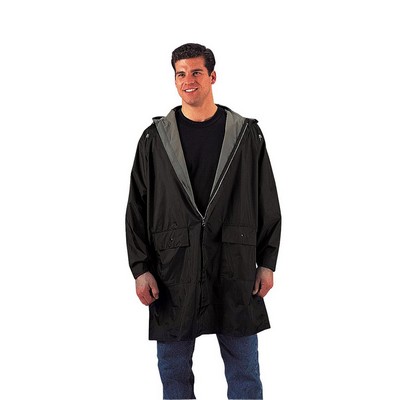 Reversible Black/ Olive Drab 3/4-Length Rain Parka (2XL)