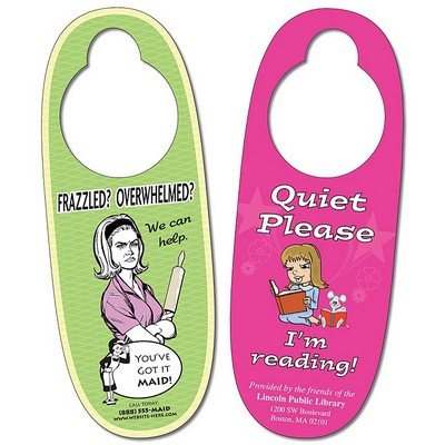 Plastic Door Hanger - 3x8 Oval Shape - 14 pt.