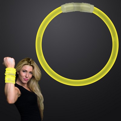 8 inch YELLOW Glow Bracelets - BLANK