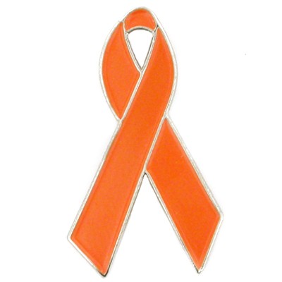 Orange Ribbon Lapel Pin