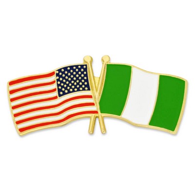 USA & Nigeria Flag Pin