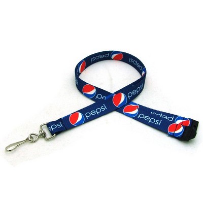 1/2" Digitally Sublimated Lanyard w/ Sew on Breakaway