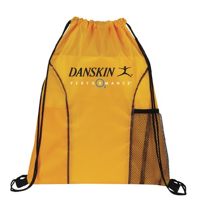 Drawstring Cinch Bag w/Side Pockets