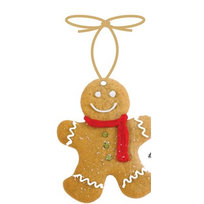 Gingerbread Man Promotional Ornament w/ Black Back (3 Square Inch)