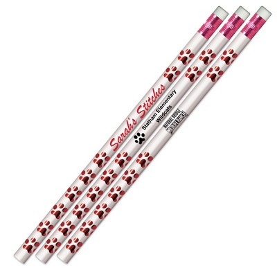 Red Paw Print Foil Pencils