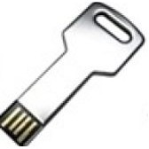 Stainless Steel Key USB Drive w/Rectangular Key Hole