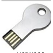 Stainless Steel Key USB Drive w/ Round Top