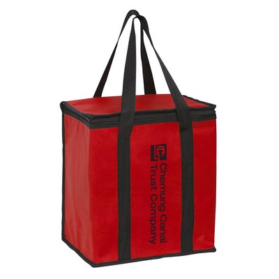 Non Woven Insulated Grocery/Lunch Bag w/ 1 Color Imprint (12"x8"x13")