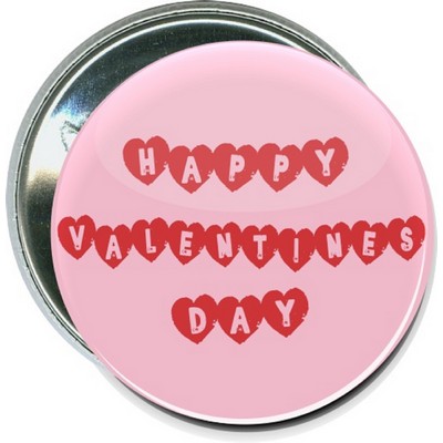 Valentine's Day - Happy Valentine's Day, Hearts - 2 1/4 Inch Round Button