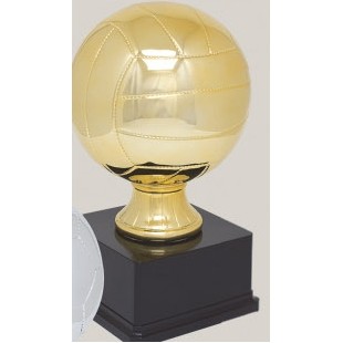 Gold Large Volleyball Sport Ball Resin Trophy w/7" x 3.5" Black Base