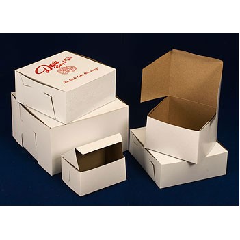 1 Piece Lock Corner White Cake Bakery Box (9"x5"x4")