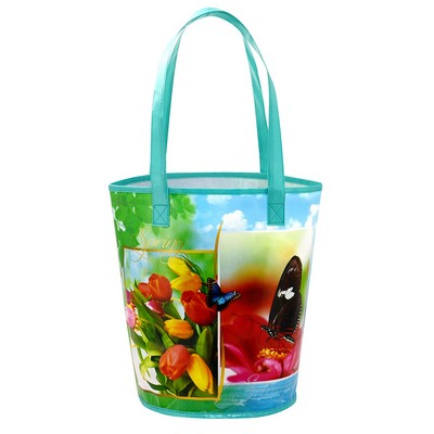 Custom 135g Laminated Non-Woven Bucket Bag 15"x12"x9"