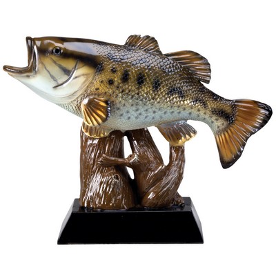 Bass Fish Resin Sculpture - 7-3/4" x 5-1/2"