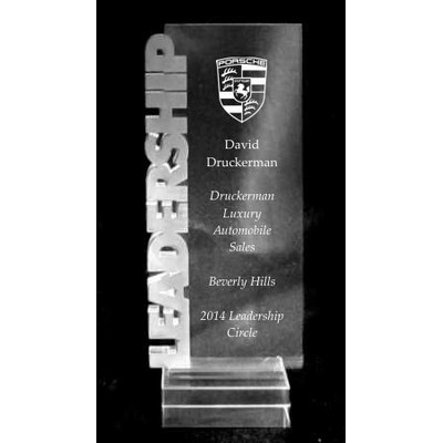 Acrylic and Crystal Engraved Award - 8" Tall Leadership Billboard