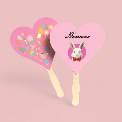 6.5" Heart Hand Fan