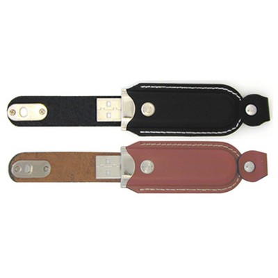 Genuine USB Leather Flash Memory Stick - 2GB