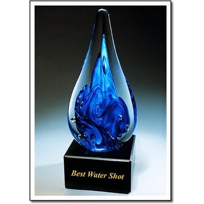 Best Water Shot Art Glass Awards w/o Marble Base (6"x13")