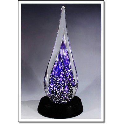 Lavender Mist Art Glass Sculpture w/o Marble Base (6"x13")