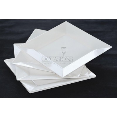 8" White Square Dinner Plate