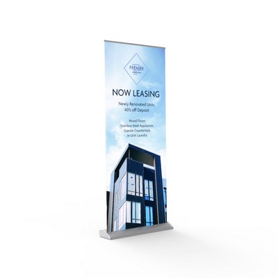 33"x80" Platinum Retractable Banner Stand Single Sided - Fabric