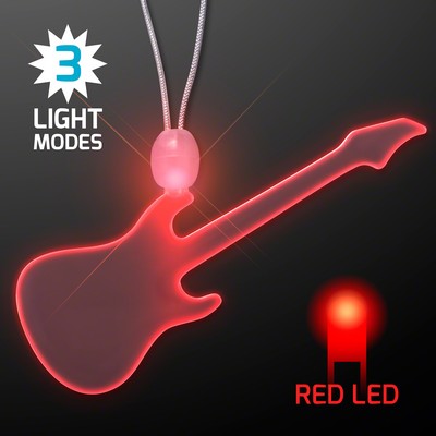 LED Acrylic Red Guitar Necklace - BLANK