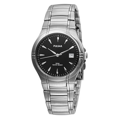 Seiko Pulsar Men's Dress Sport Silver-Tone Watch