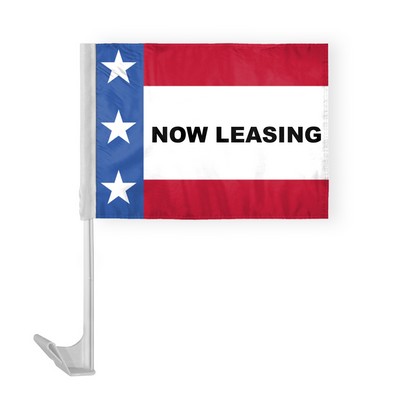 Patriotic Now Leasing Car Flags 12x16 inch