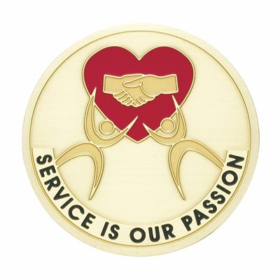 2" Service is Our Passion Etched Enameled Medallion Insert Disc