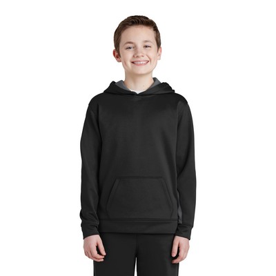 Sport-Tek® Youth Sport-Wick® Fleece Colorblock Hooded Pullover