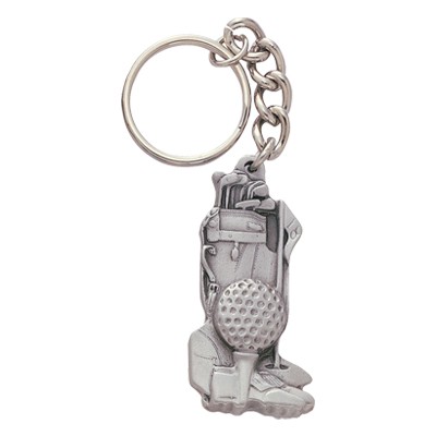 Golf Bag Pewter Key Chain