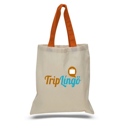 Tote with Orange Colored Handles (Printed)