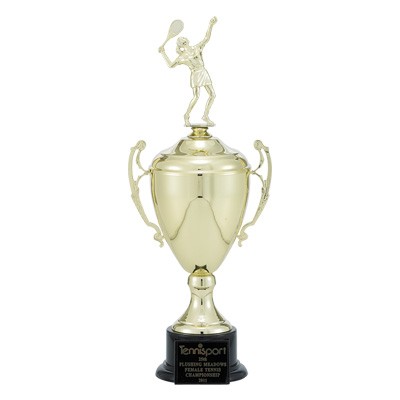 19" Trophy w/11" Gold Metal Cup on Black Base Takes Figure