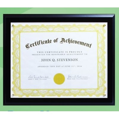 Black Veneer Certificate Plaque