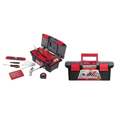 Apollo Tools 53 Piece Household Tool Kit with Tool Box