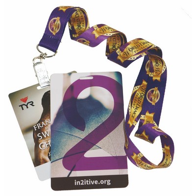 5/8" Dye-Sublimation Lanyard w/PVC ID Card (3.375"x2.125")