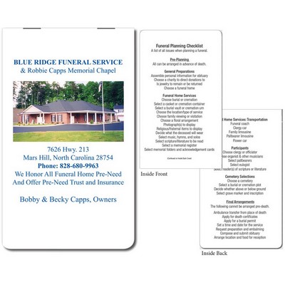 Stapled Memo Note Book Funeral Homes