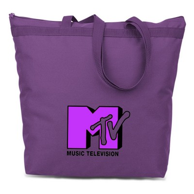 Large Tote Bag w/ Zipper - Purple