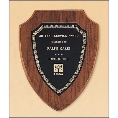 Shield Walnut Plaque 8 1/2" x 10 1/2"