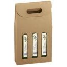 Italian Smooth Kraft Olive Oil & Vinegar 3 Bottle Carrier (6 5/8"x2 1/4"x12")